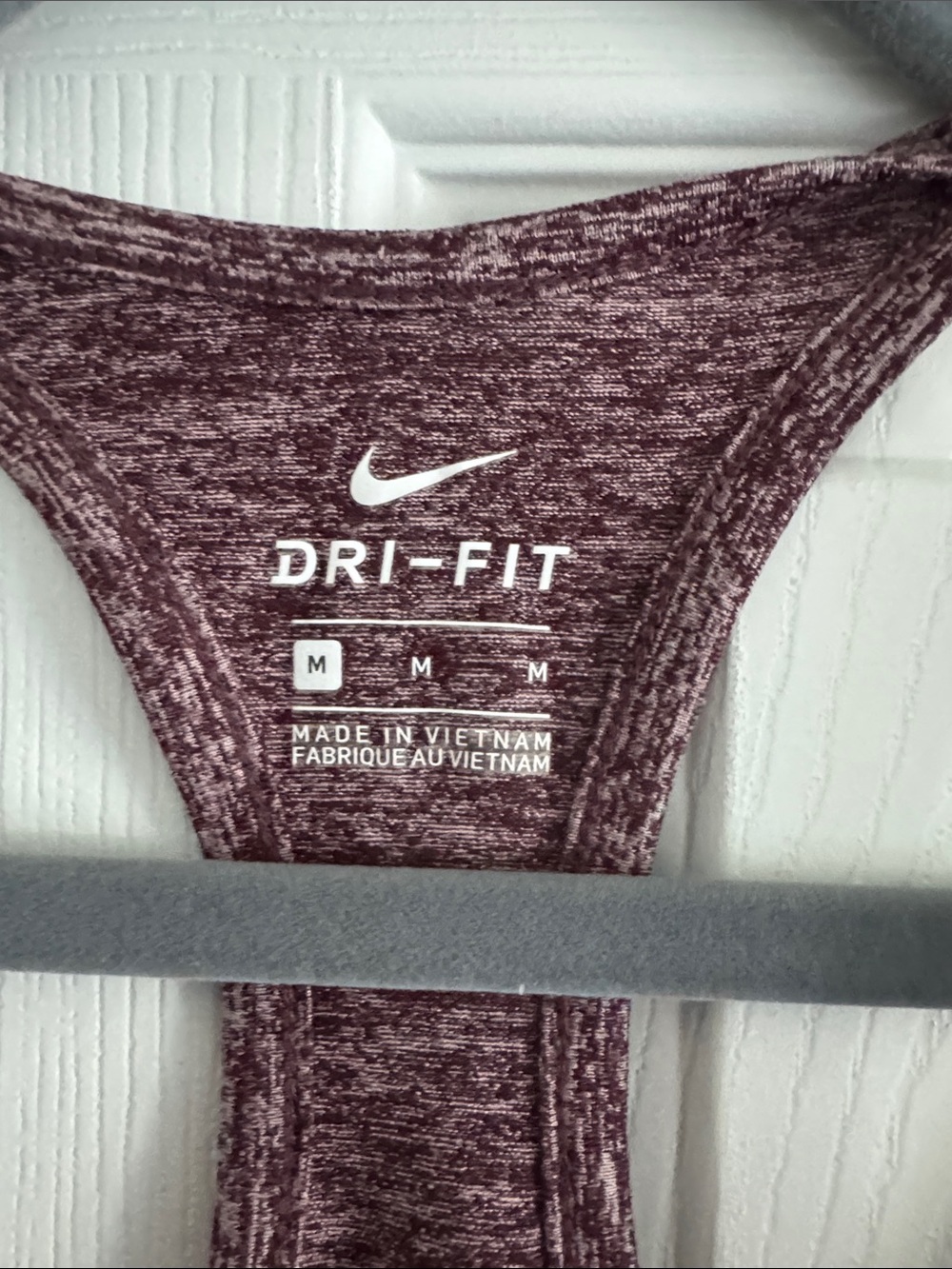 Nike Dri-FIT Racerback Tank - Maroon Heather - Picture 2 of 3